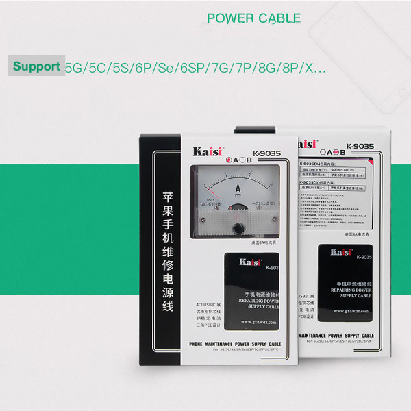 Kaisi K-9035 A/B Weiche DC Netzteil Kabel Mit Multimeter Display Teile Für iPhone 5 S 6 6 S 7 8 X MA